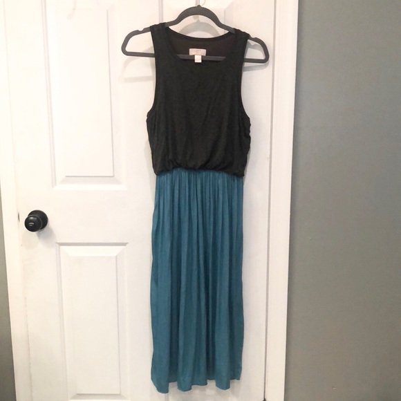 LOFT Dresses & Skirts - LOFT Gray/teal sleeveless dress PM